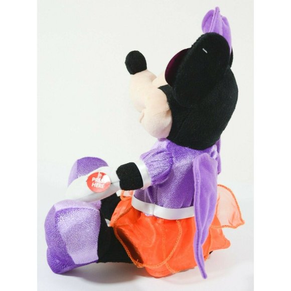 Just Play Disney Minnie Mouse Halloween Vampire Bat 11” Musical Toy & Moves Head - Picture 6 of 9